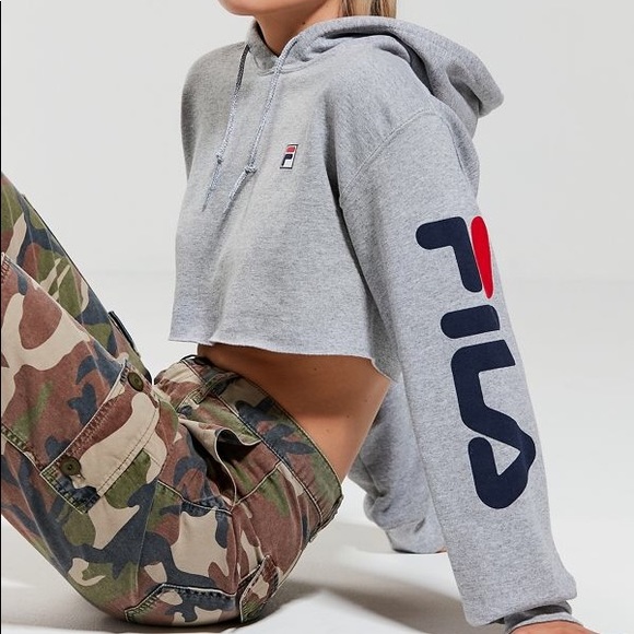 Fila Other - Grey cropped Fila hoodie❤️